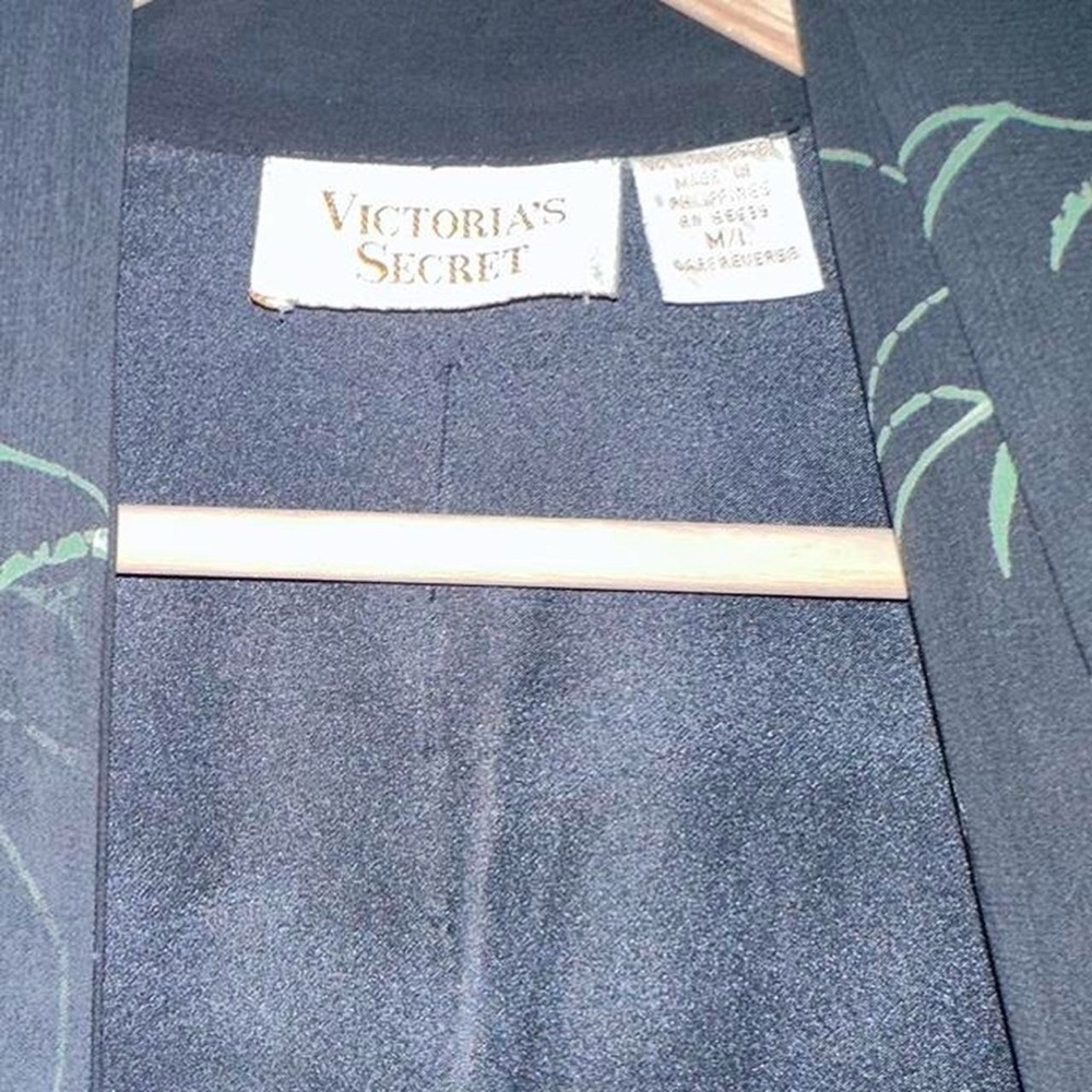 VTG Victoria secret gold label flare floral kimono maxi robe with silky detail - Picture 4 of 4